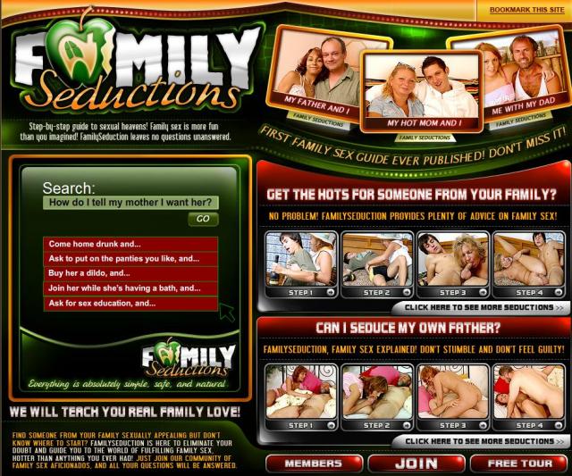 FamilySeductions.com Incest Fantasy Porn SiteRips - First Family Sex Porn Site Ever Published. Mother Teaching Son, Father Spying On His Own Daughter