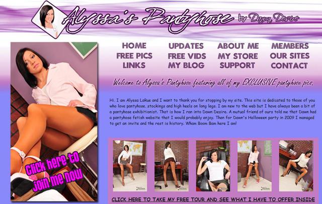 AlyssasPantyhose.com SiteRip - Alyssa LaRue Is Hot Long-Legged Brunette Whose Fetish Are Pantyhose, Stockings And High Heels.